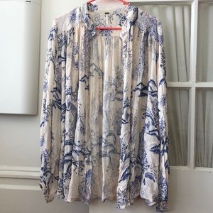 free people toile button down blouse